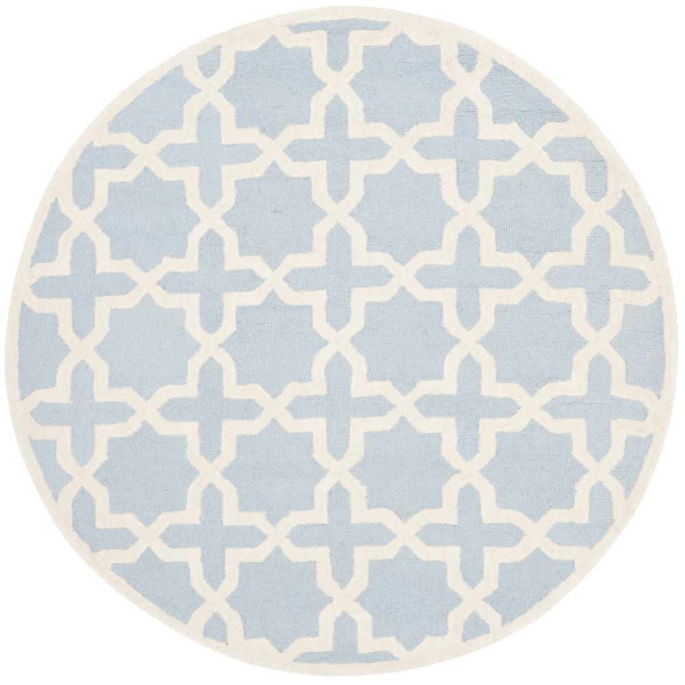 CAMBRIDGE, LIGHT BLUE / IVORY, 8' X 8' Round, Area Rug, CAM125A-8R. Picture 1