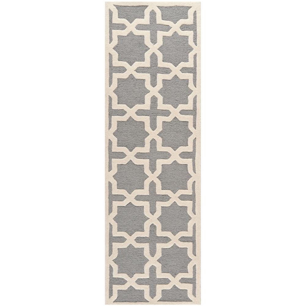 CAMBRIDGE, SILVER / IVORY, 2'-6" X 14', Area Rug, CAM125D-214. Picture 1