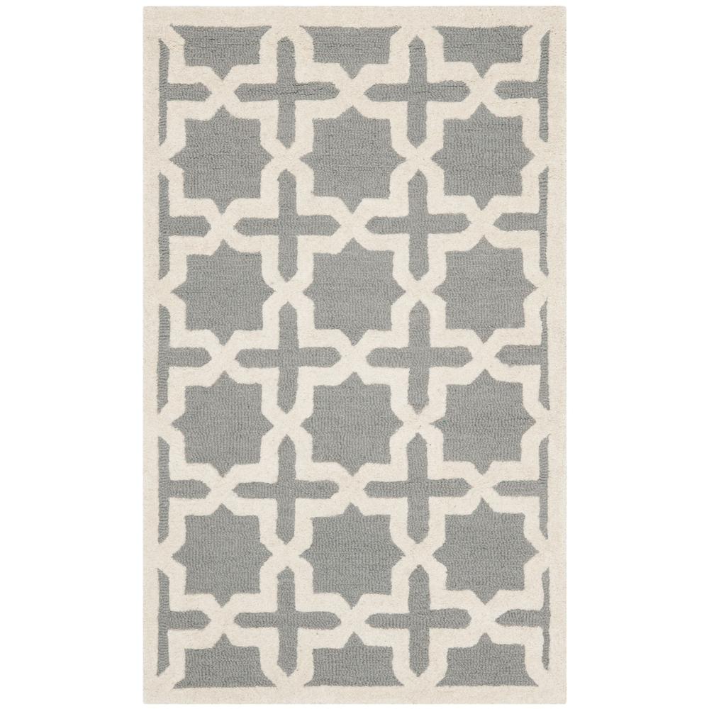 CAMBRIDGE, SILVER / IVORY, 4' X 6', Area Rug, CAM125D-4. Picture 1