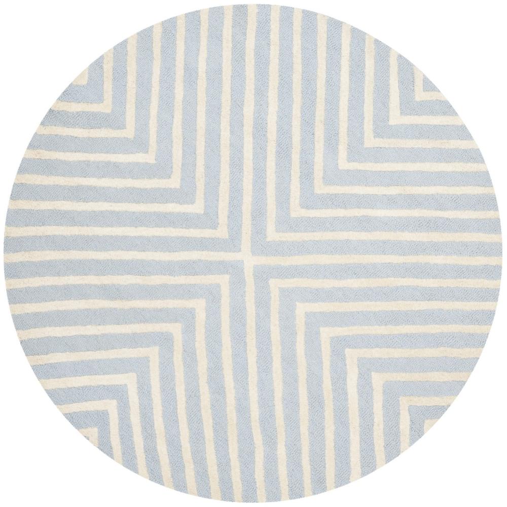 CAMBRIDGE, LIGHT BLUE / IVORY, 8' X 8' Round, Area Rug, CAM129A-8R. Picture 1