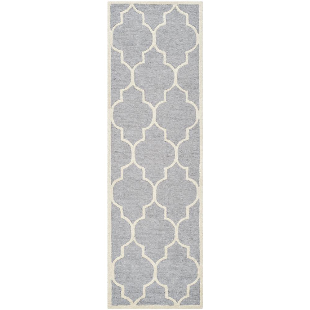 CAMBRIDGE, SILVER / IVORY, 2'-6" X 10', Area Rug, CAM134D-210. Picture 1