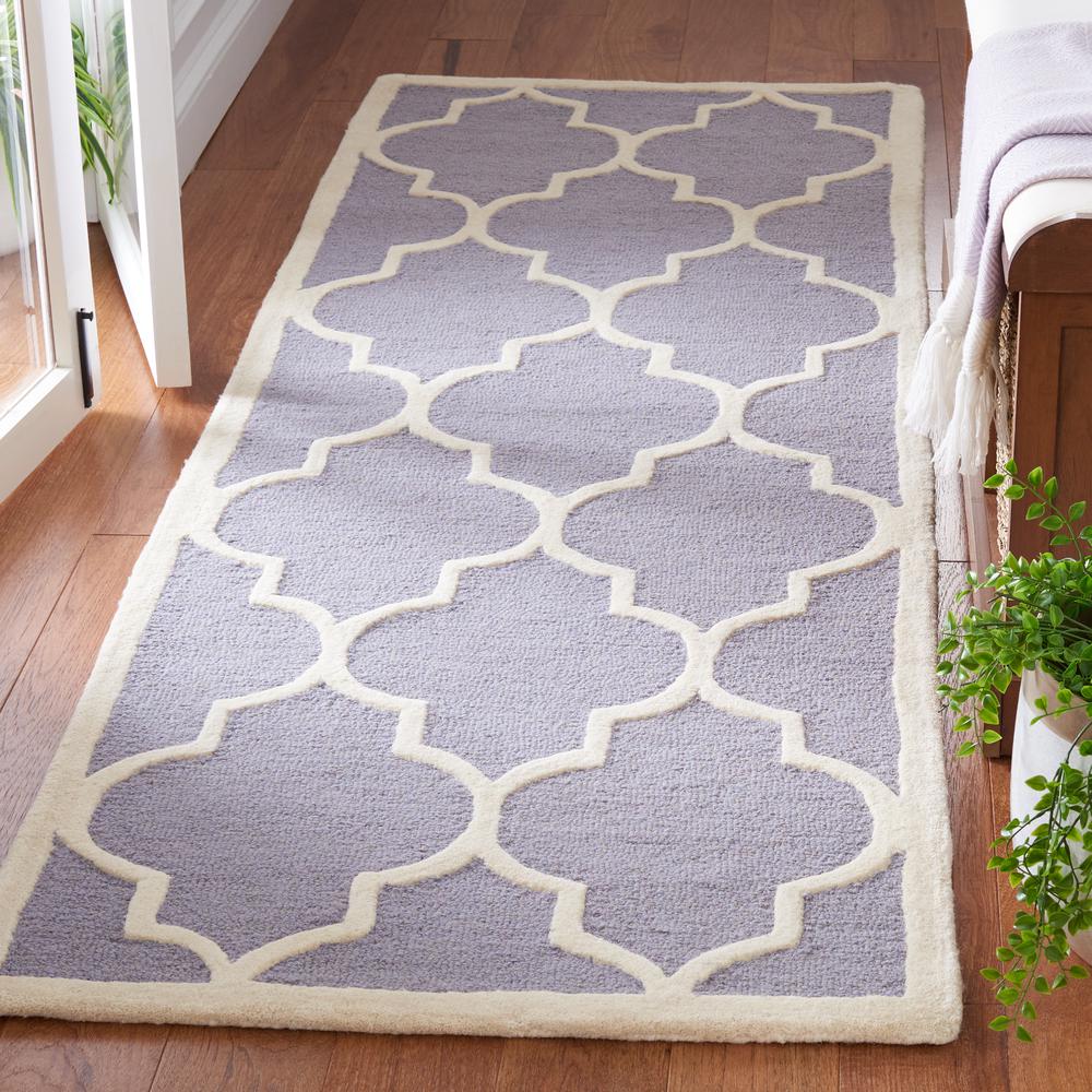 CAMBRIDGE, SILVER / IVORY, 2'-6" X 10', Area Rug, CAM134D-210. Picture 2