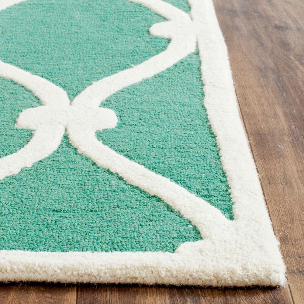 CAMBRIDGE, TEAL / IVORY, 2'-6" X 4', Area Rug. Picture 1