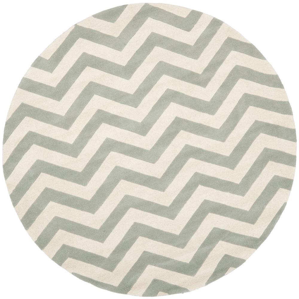 CHATHAM, GREY / IVORY, 7' X 7' Round, Area Rug, CHT715E-7R. Picture 1