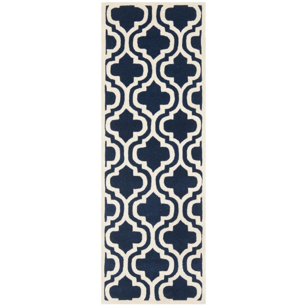 CHATHAM, DARK BLUE / IVORY, 2'-3" X 7', Area Rug, CHT727C-27. The main picture.