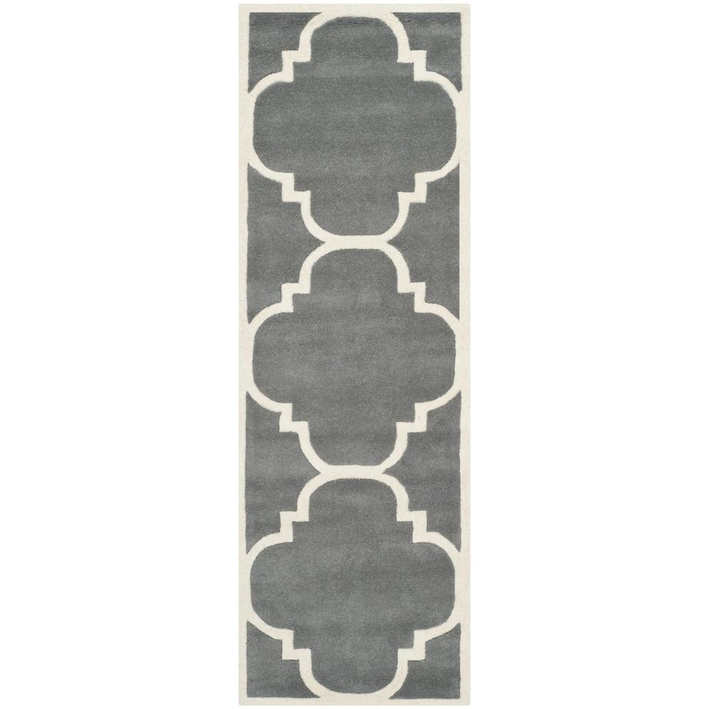 CHATHAM, DARK GREY / IVORY, 2'-3" X 7', Area Rug, CHT730D-27. Picture 1