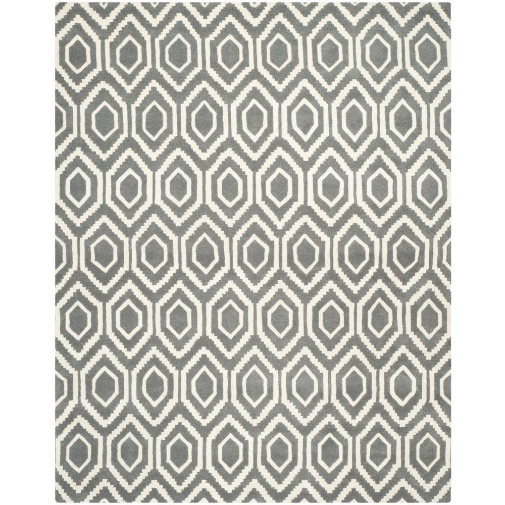 CHATHAM, DARK GREY / IVORY, 8'-9" X 12', Area Rug, CHT731D-9. The main picture.
