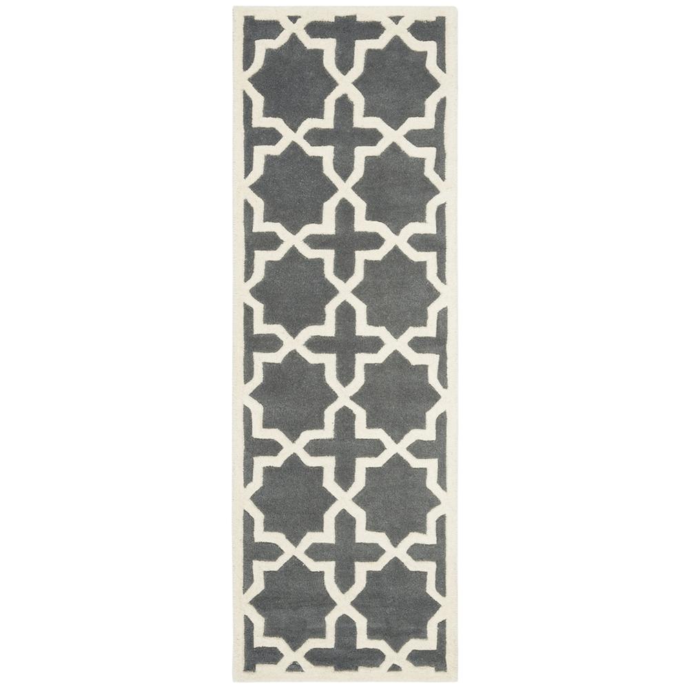 CHATHAM, DARK GREY / IVORY, 2'-3" X 7', Area Rug, CHT732D-27. Picture 1