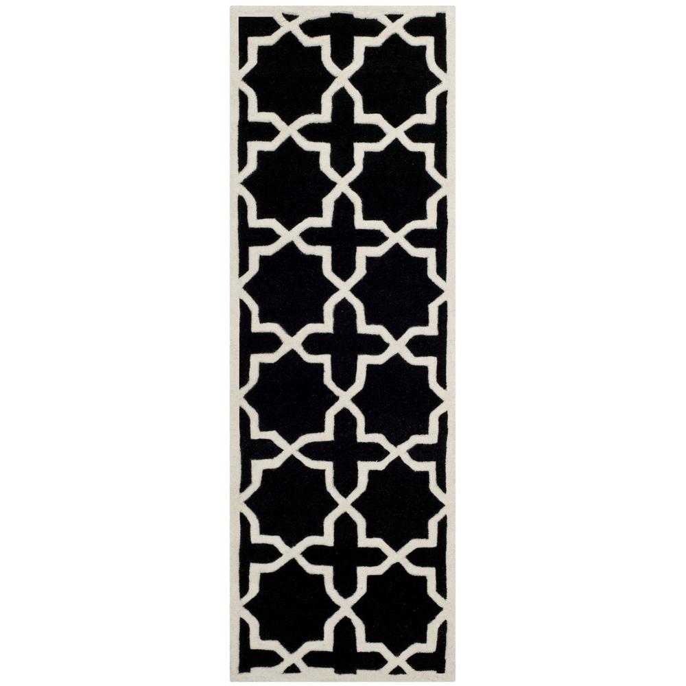 CHATHAM, BLACK / IVORY, 2'-3" X 7', Area Rug, CHT732K-27. Picture 1