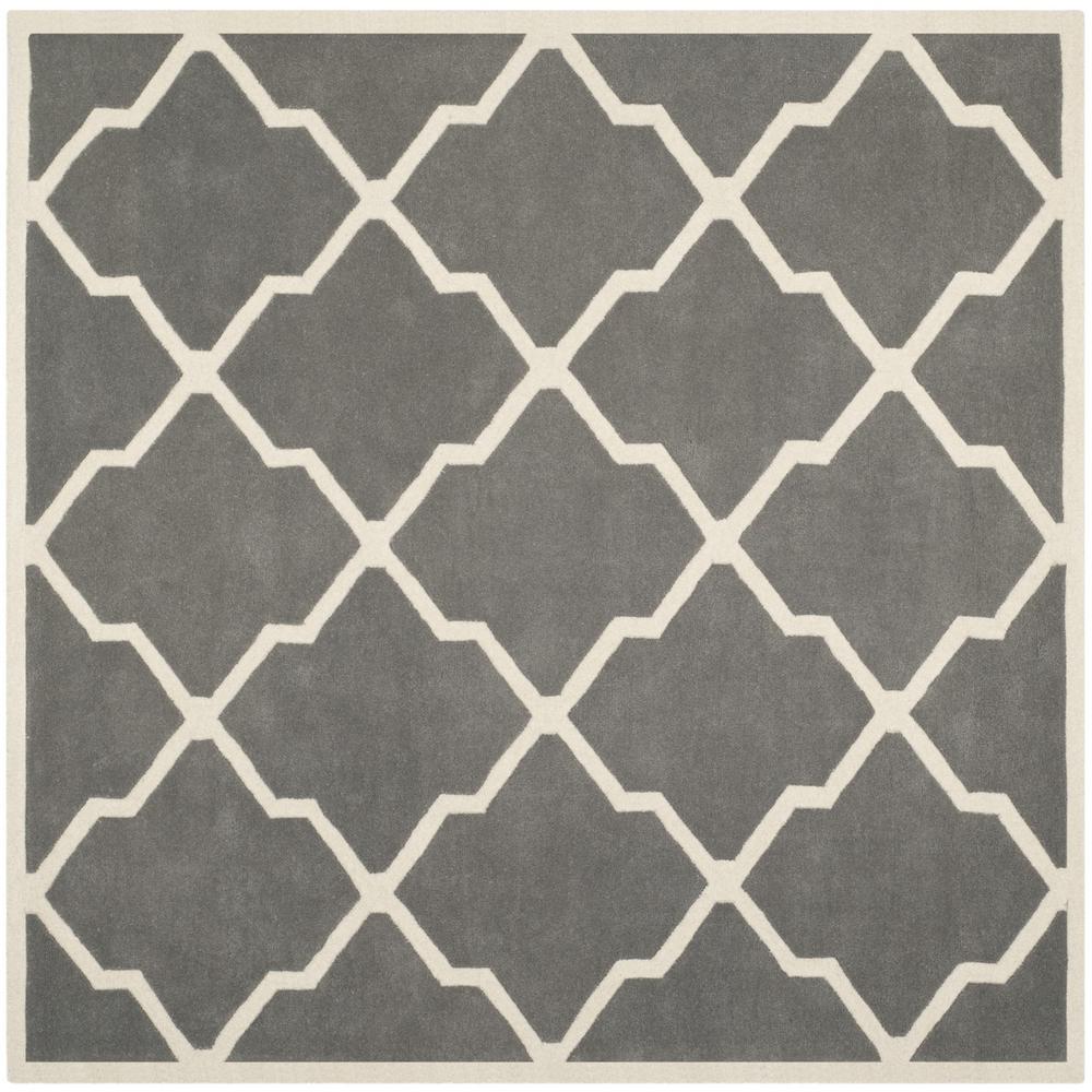 CHATHAM, DARK GREY / IVORY, 8'-9" X 8'-9" Square, Area Rug, CHT735D-9SQ. Picture 1