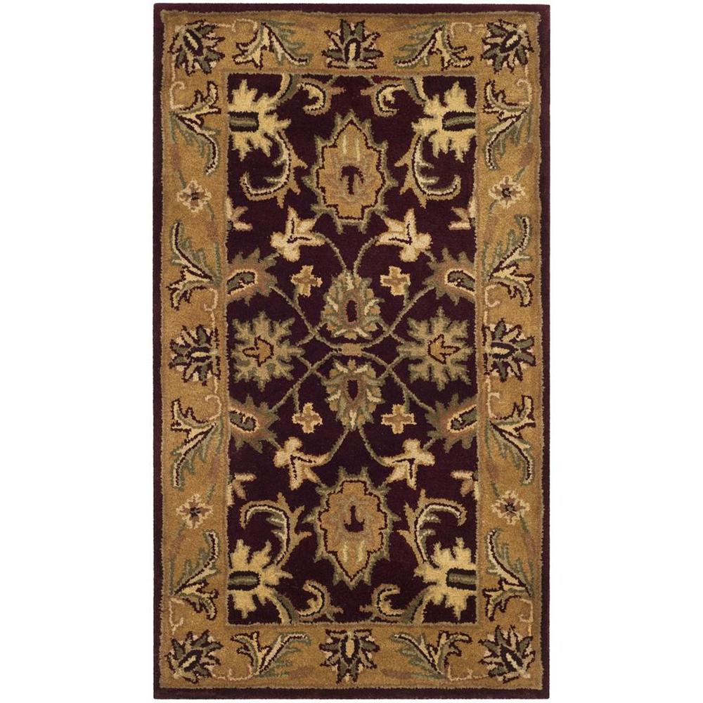 CLASSIC, BURGUNDY / GOLD, 3' X 5', Area Rug. Picture 1