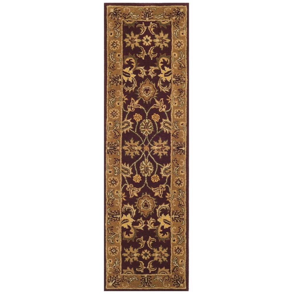 CLASSIC, BURGUNDY / GOLD, 2'-3" X 8', Area Rug. Picture 1
