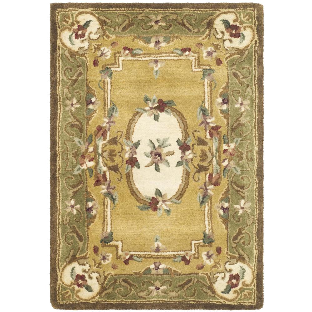 CLASSIC, LIGHT GOLD / GREEN, 3' X 5', Area Rug. The main picture.