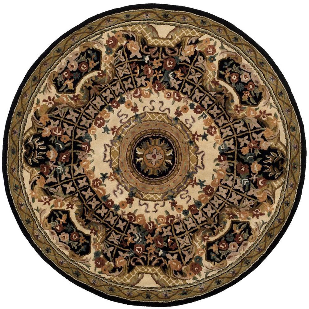 CLASSIC, BLACK / GOLD, 8' X 8' Round, Area Rug, CL304A-8R. The main picture.