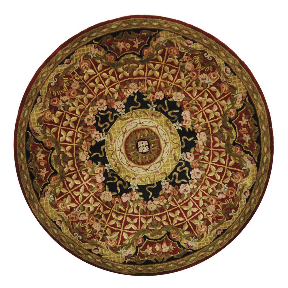 CLASSIC, BURGUNDY / BLACK, 8' X 8' Round, Area Rug, CL304B-8R. Picture 1