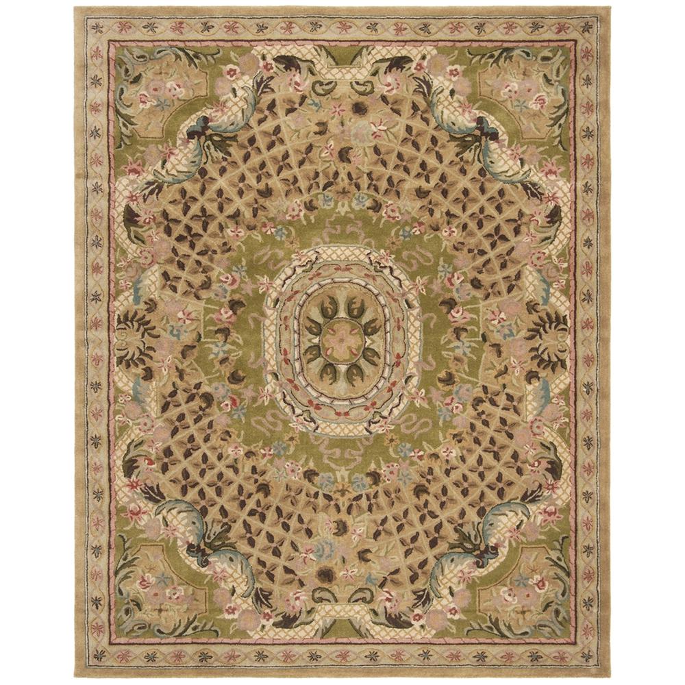 CLASSIC, TOUPE / LIGHT GREEN, 6' X 9', Area Rug. Picture 1