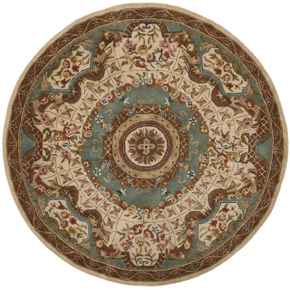 CLASSIC, IVORY / LIGHT BLUE, 8' X 8' Round, Area Rug. Picture 1