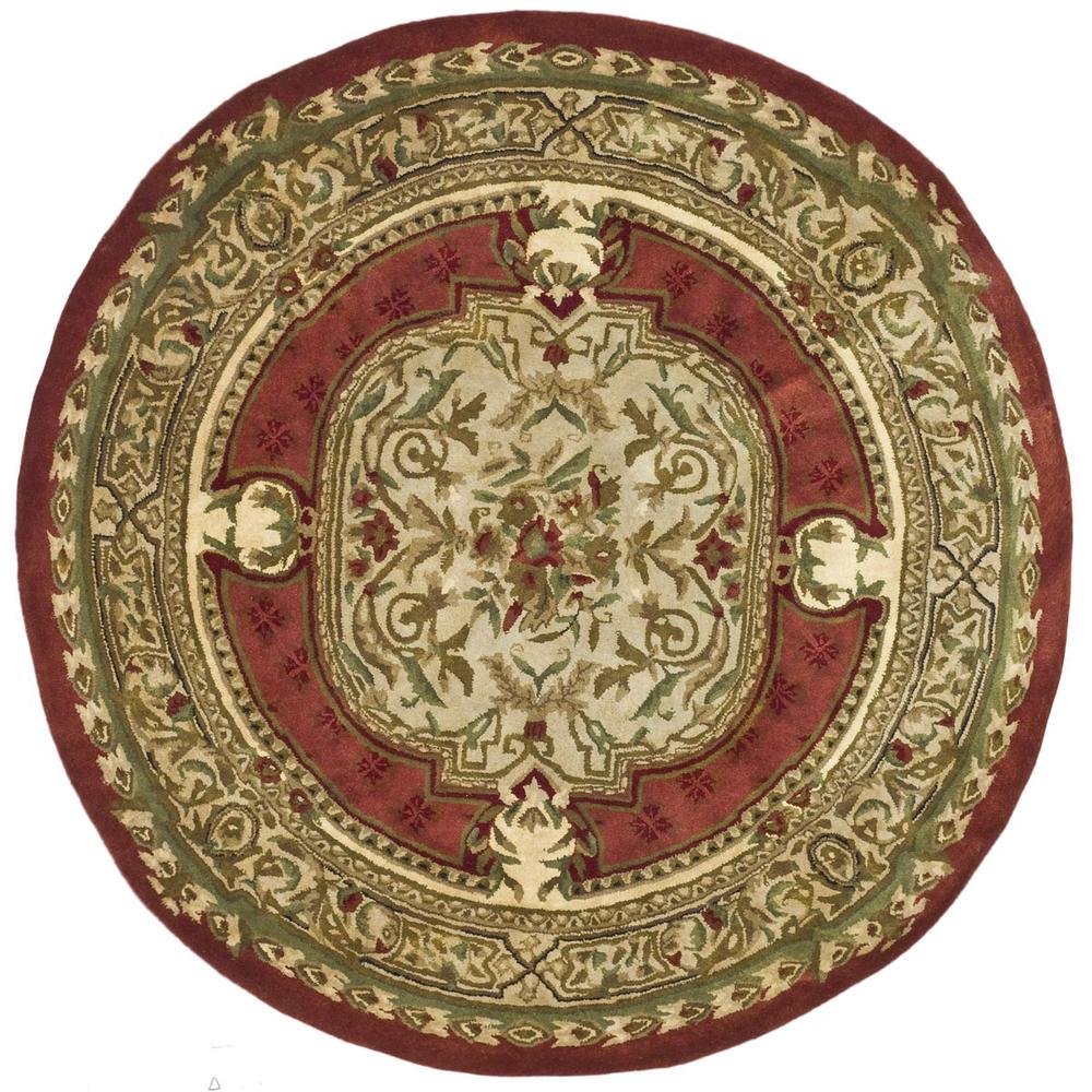 CLASSIC, BURGUNDY, 6' X 6' Round, Area Rug. Picture 1
