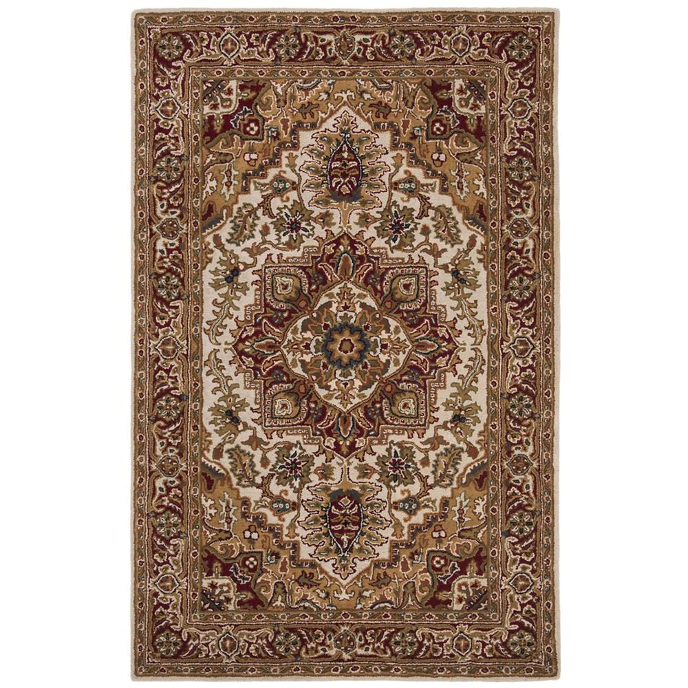 CLASSIC, LIGHT GOLD / RED, 6' X 9', Area Rug. Picture 1