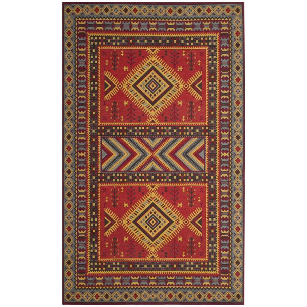 CLV-CLASSIC VINTAGE, RED / SLATE, 6'-7" X 9'-2", Area Rug. The main picture.