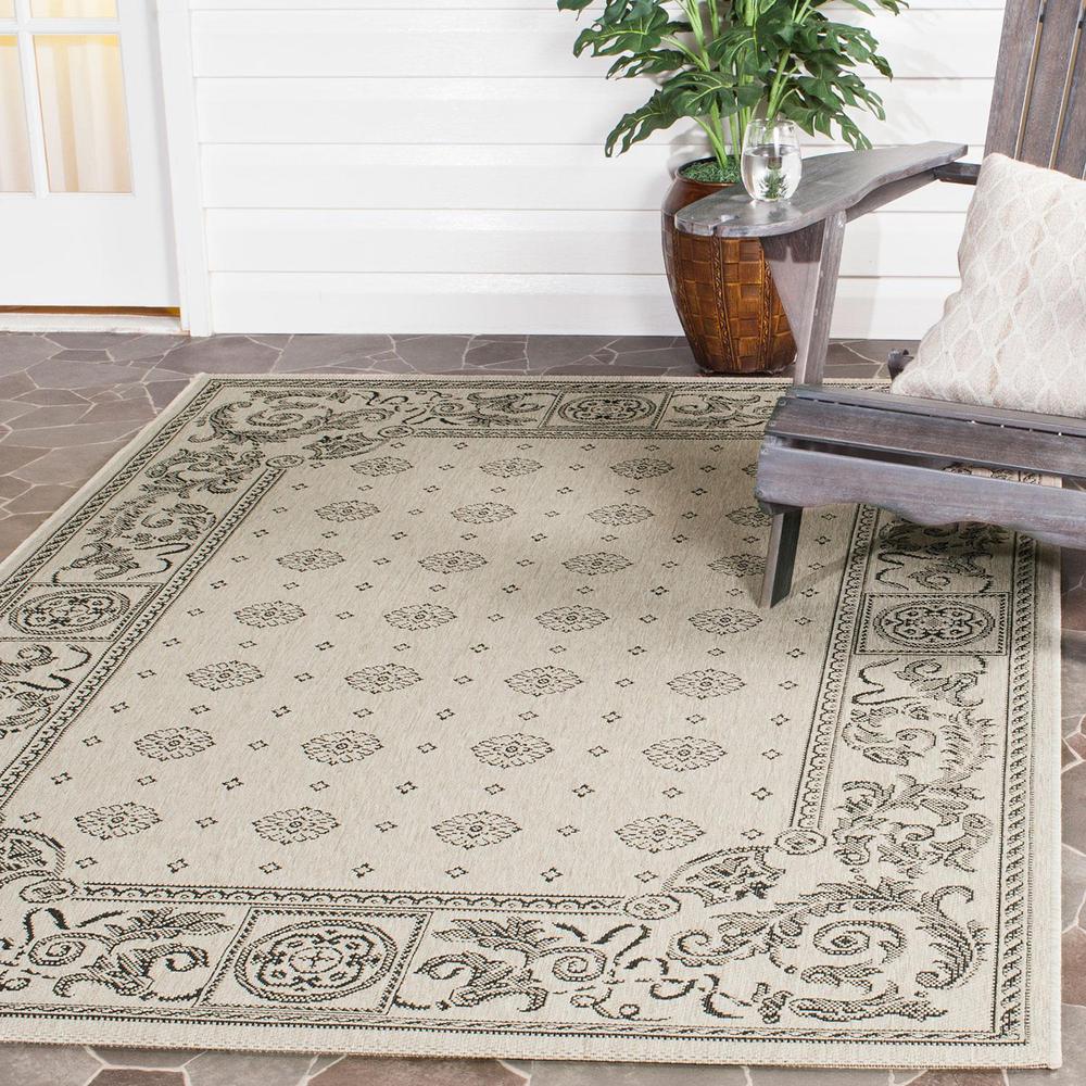 COURTYARD, SAND / BLACK, 5'-3" X 7'-7", Area Rug, CY1356-3901-5. Picture 1