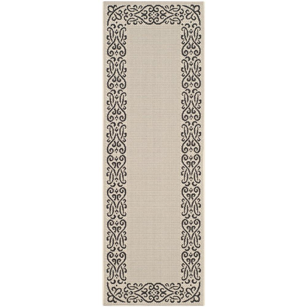 COURTYARD, SAND / BLACK, 2'-3" X 12', Area Rug, CY1588-3901-212. Picture 1