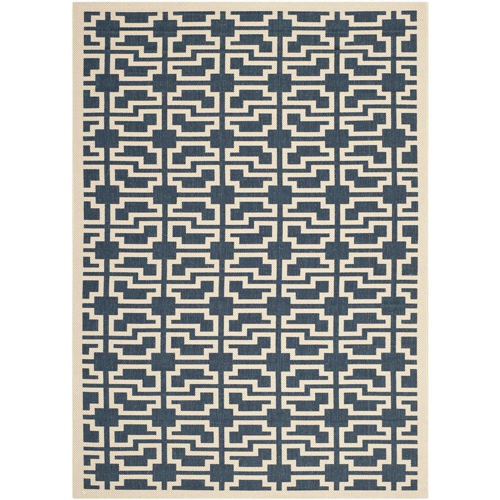 COURTYARD, NAVY / BEIGE, 6'-7" X 9'-6", Area Rug, CY6015-268-6. Picture 1