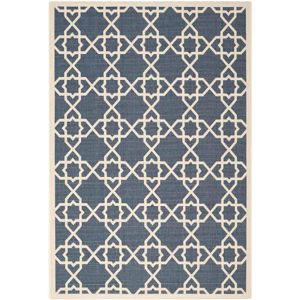 COURTYARD, NAVY / BEIGE, 6'-7" X 9'-6", Area Rug, CY6032-268-6. Picture 1