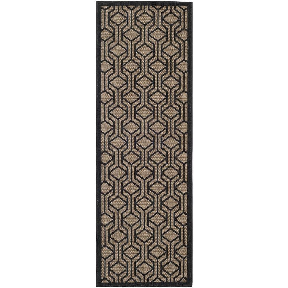 COURTYARD, BROWN / BLACK, 2'-3" X 6'-7", Area Rug. Picture 1