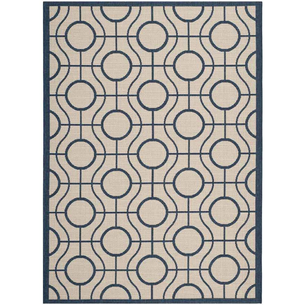 COURTYARD, BEIGE / NAVY, 6'-7" X 9'-6", Area Rug, CY6115-258-6. Picture 1