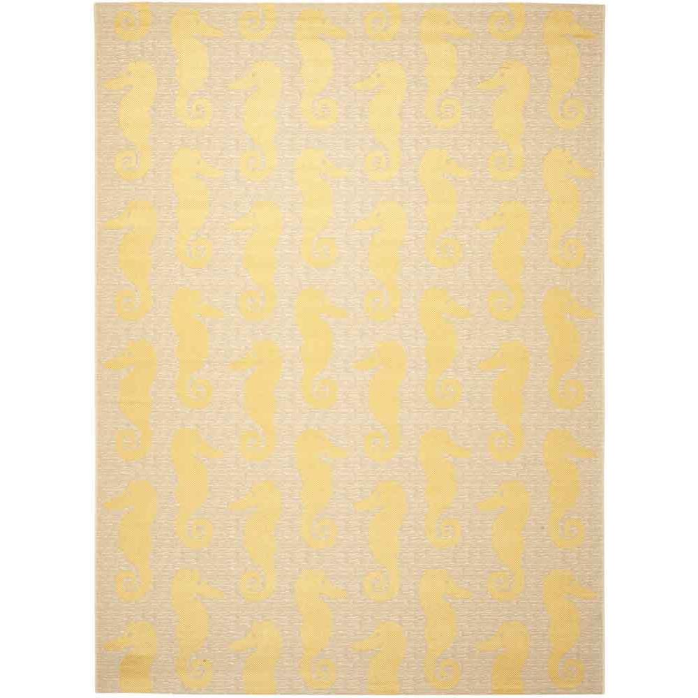 COURTYARD, BEIGE / YELLOW, 9' X 12', Area Rug. Picture 1
