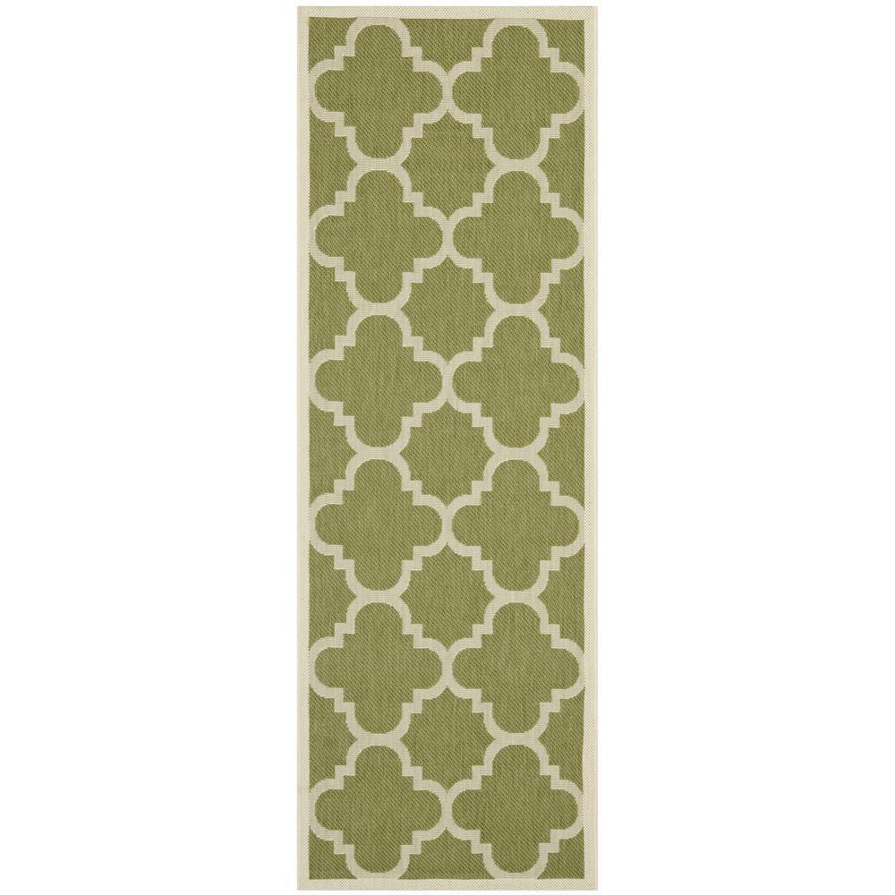 COURTYARD, GREEN / BEIGE, 2'-3" X 6'-7", Area Rug, CY6243-244-27. Picture 1