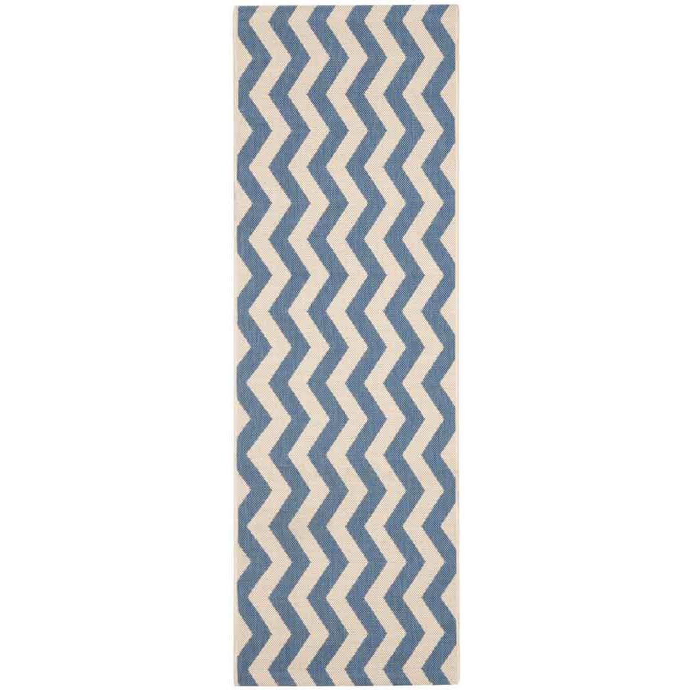 COURTYARD, BLUE / BEIGE, 2'-3" X 8', Area Rug, CY6245-243-28. Picture 1