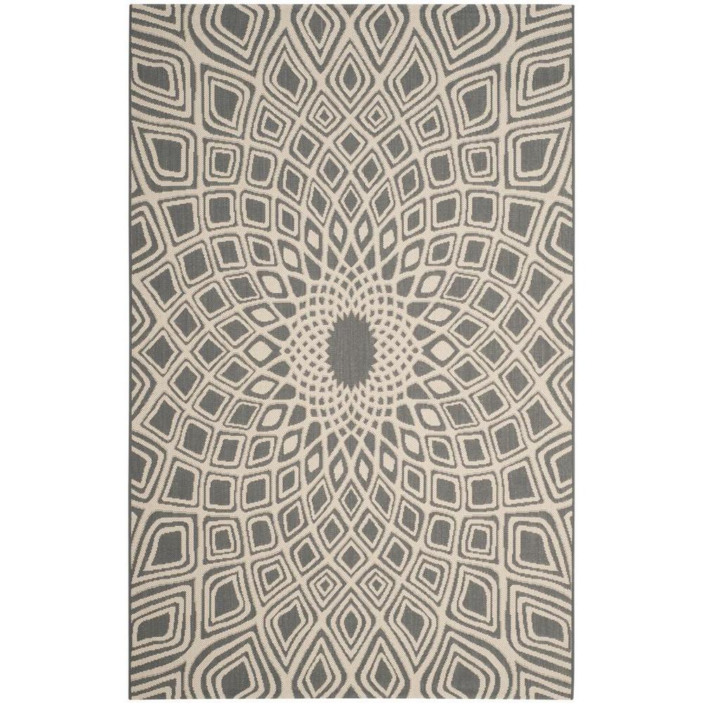 COURTYARD, ANTHRACITE / BEIGE, 8' X 11', Area Rug, CY6616-23621-8. Picture 1