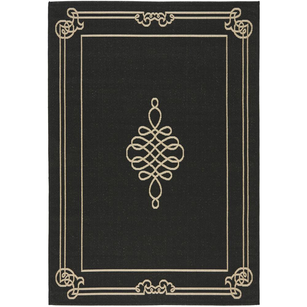 COURTYARD, BLACK / CREME, 6'-7" X 9'-6", Area Rug, CY6788-26-6. Picture 1