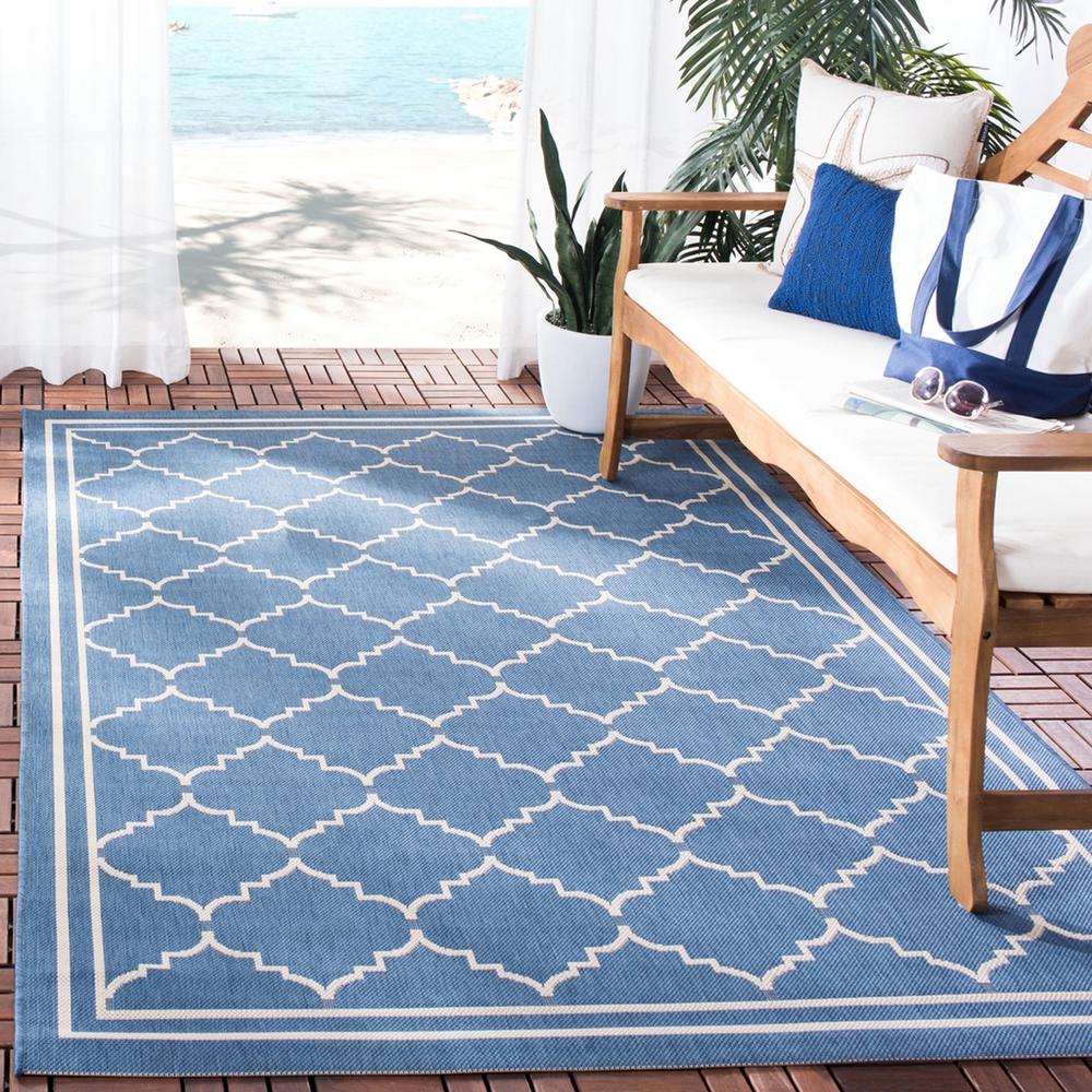 COURTYARD, BLUE / BEIGE, 6'-7" X 9'-6", Area Rug, CY6889-243-6. Picture 1