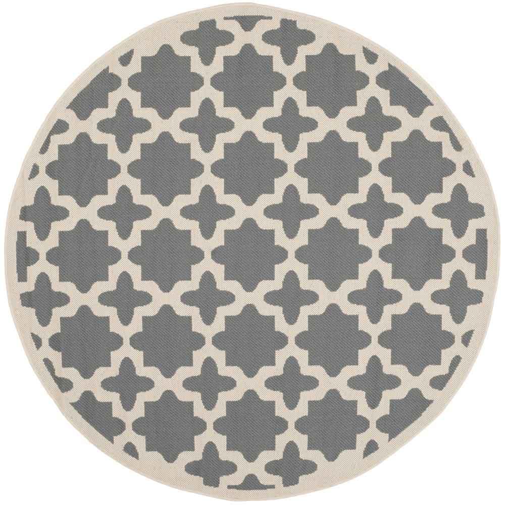 COURTYARD, ANTHRACITE / BEIGE, 6'-7" X 6'-7" Round, Area Rug, CY6913-246-7R. Picture 1