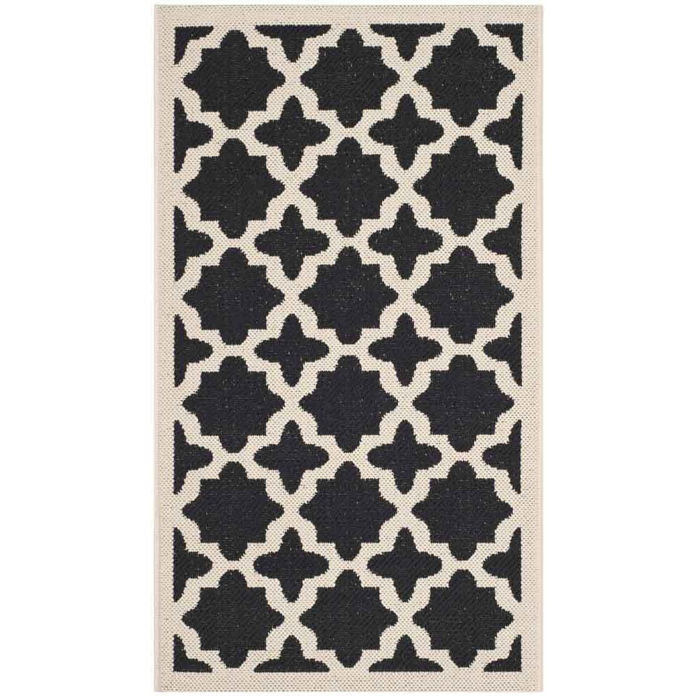 COURTYARD, BLACK / BEIGE, 5'-3" X 7'-7", Area Rug, CY6913-266-5. Picture 1