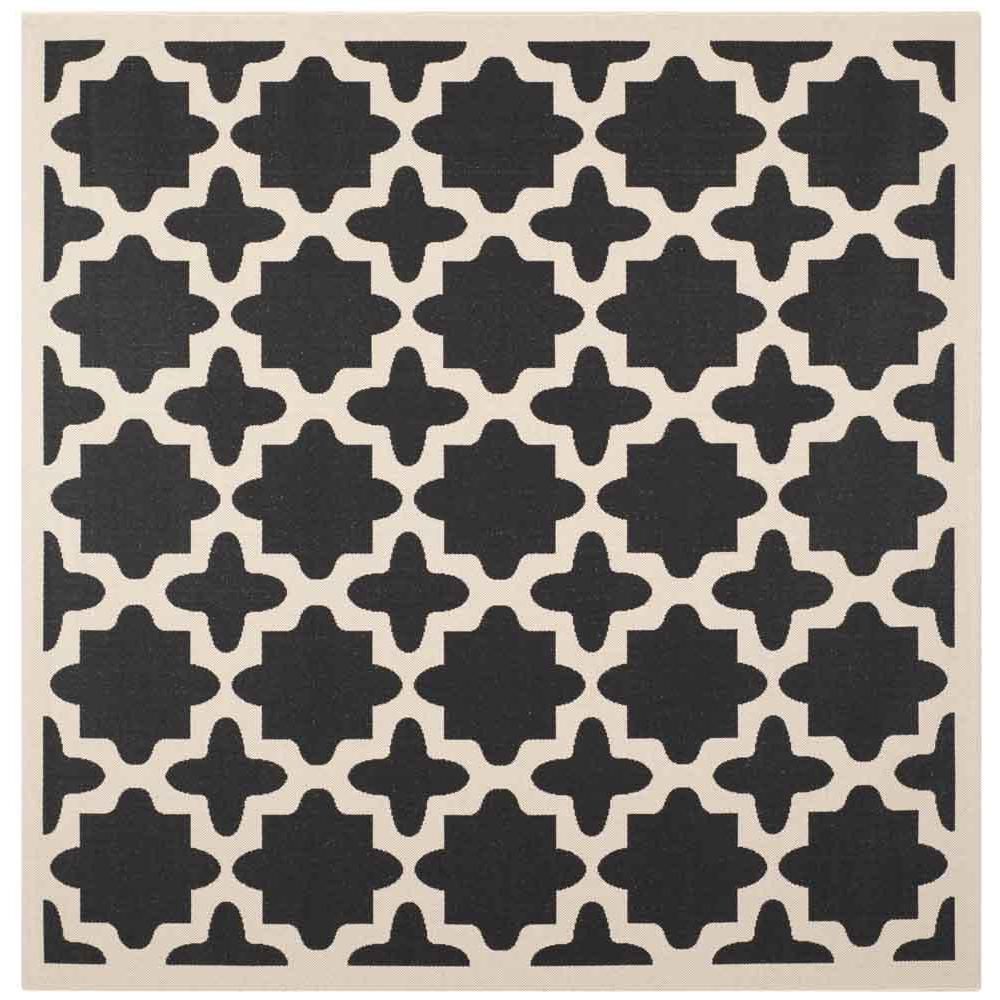COURTYARD, BLACK / BEIGE, 7'-10" X 7'-10" Square, Area Rug, CY6913-266-8SQ. Picture 1