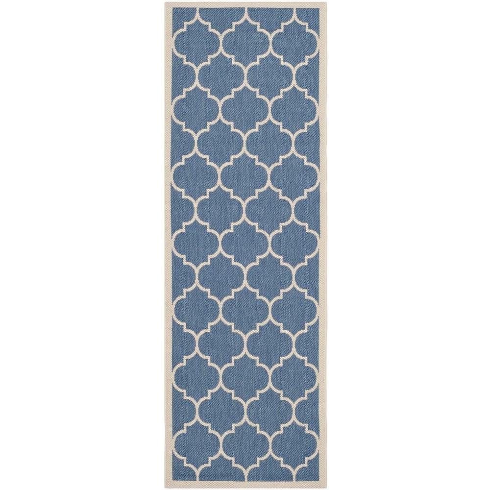 COURTYARD, BLUE / BEIGE, 2'-3" X 14', Area Rug, CY6914-243-214. Picture 1