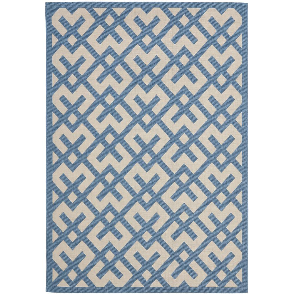 COURTYARD, BEIGE / BLUE, 6'-7" X 9'-6", Area Rug, CY6915-243-6. Picture 1