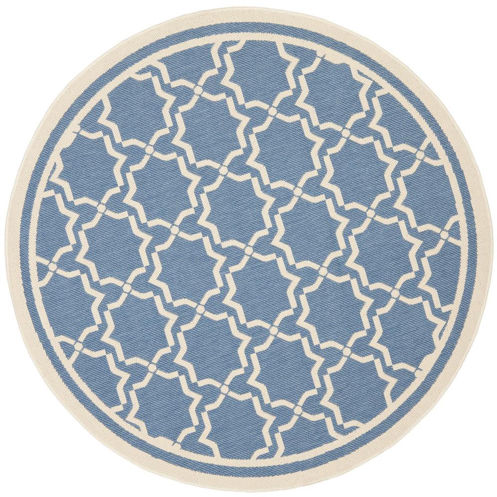 COURTYARD, BLUE / BEIGE, 7'-10" X 7'-10" Round, Area Rug, CY6916-243-8R. Picture 1