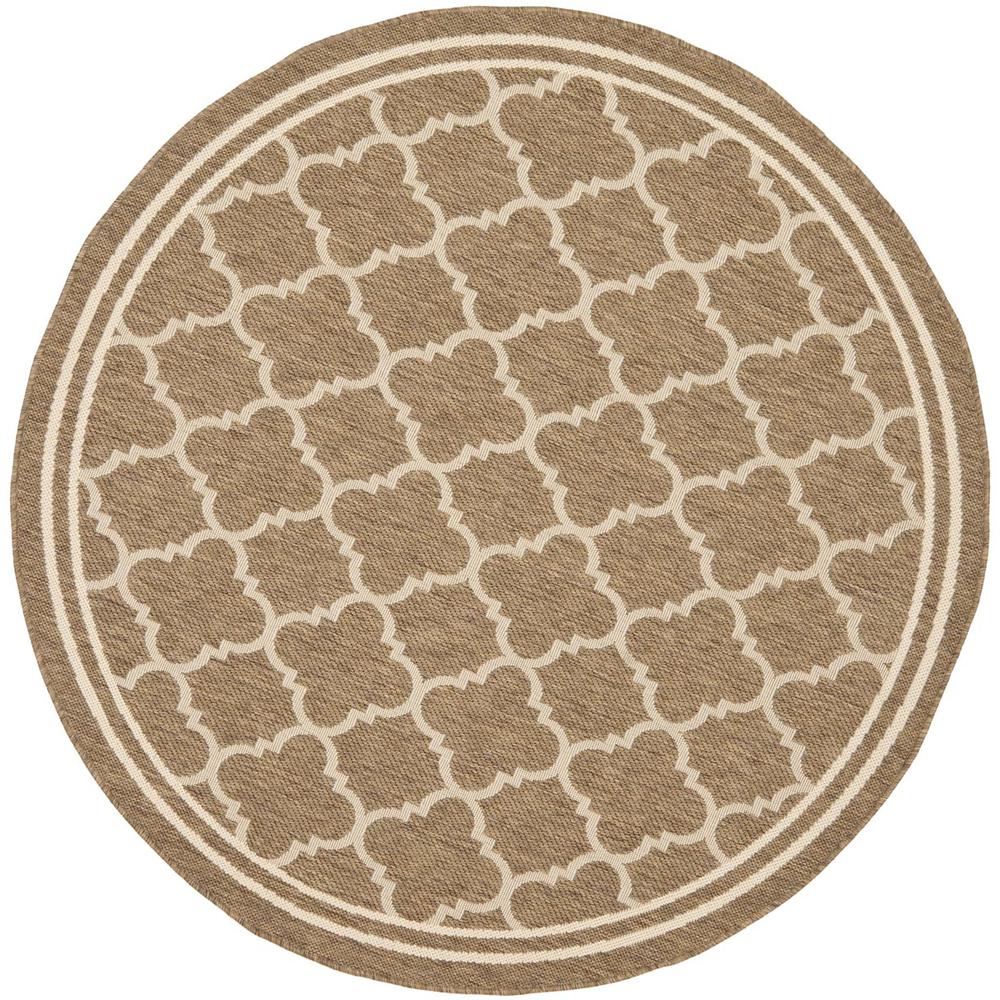 COURTYARD, BROWN / BONE, 6'-7" X 6'-7" Round, Area Rug, CY6918-242-7R. Picture 1