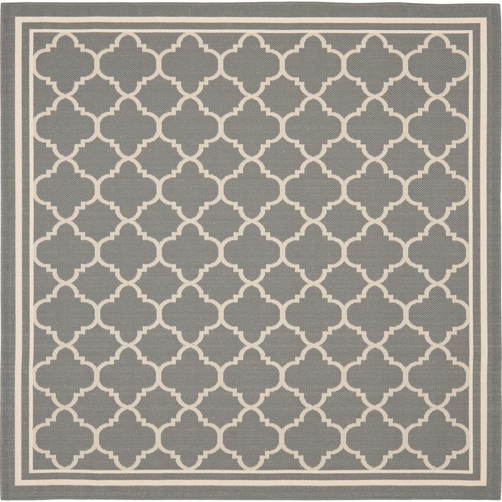 COURTYARD, ANTHRACITE / BONE, 6'-7" X 6'-7" Square, Area Rug. Picture 1