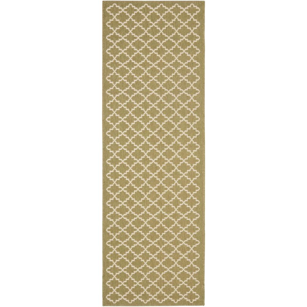 COURTYARD, GREEN / BEIGE, 2'-3" X 14', Area Rug, CY6919-244-214. Picture 1