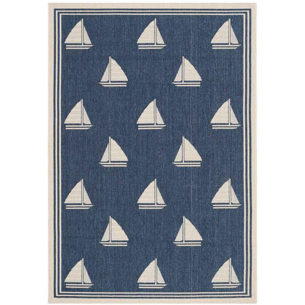 COURTYARD, NAVY / BEIGE, 5'-3" X 7'-7", Area Rug, CY7422-258A22-5. Picture 1