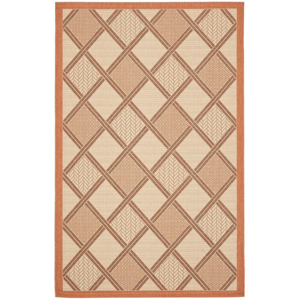 COURTYARD, CREAM / TERRACOTTA, 6'-7" X 9'-6", Area Rug, CY7570-11A7-6. Picture 1