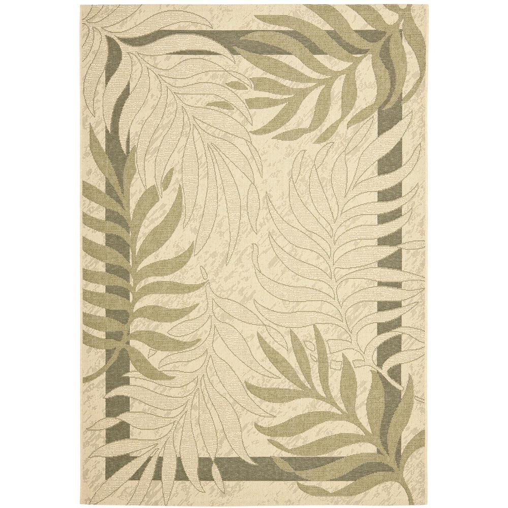 COURTYARD, CREAM / GREEN, 6'-7" X 9'-6", Area Rug, CY7836-14A5-6. Picture 1