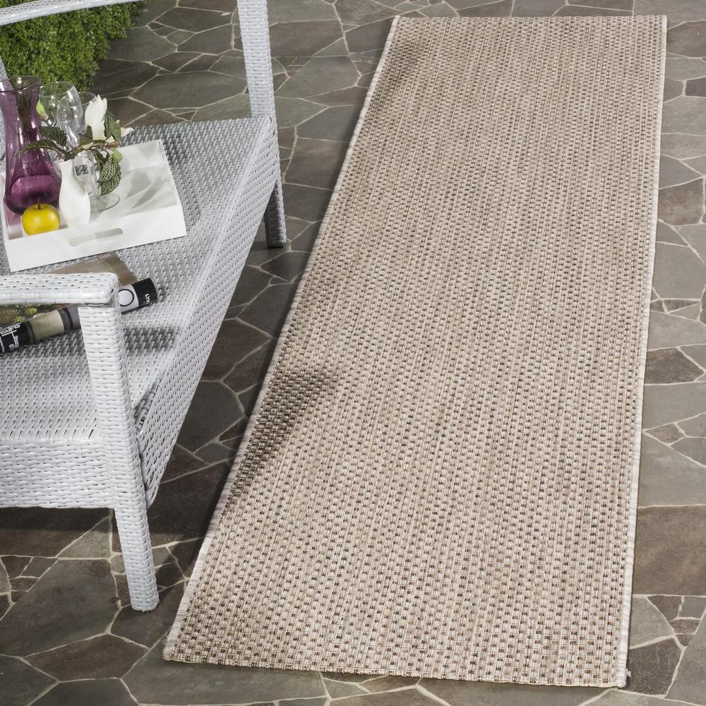 COURTYARD, BEIGE / BROWN, 2'-3" X 14', Area Rug. Picture 1