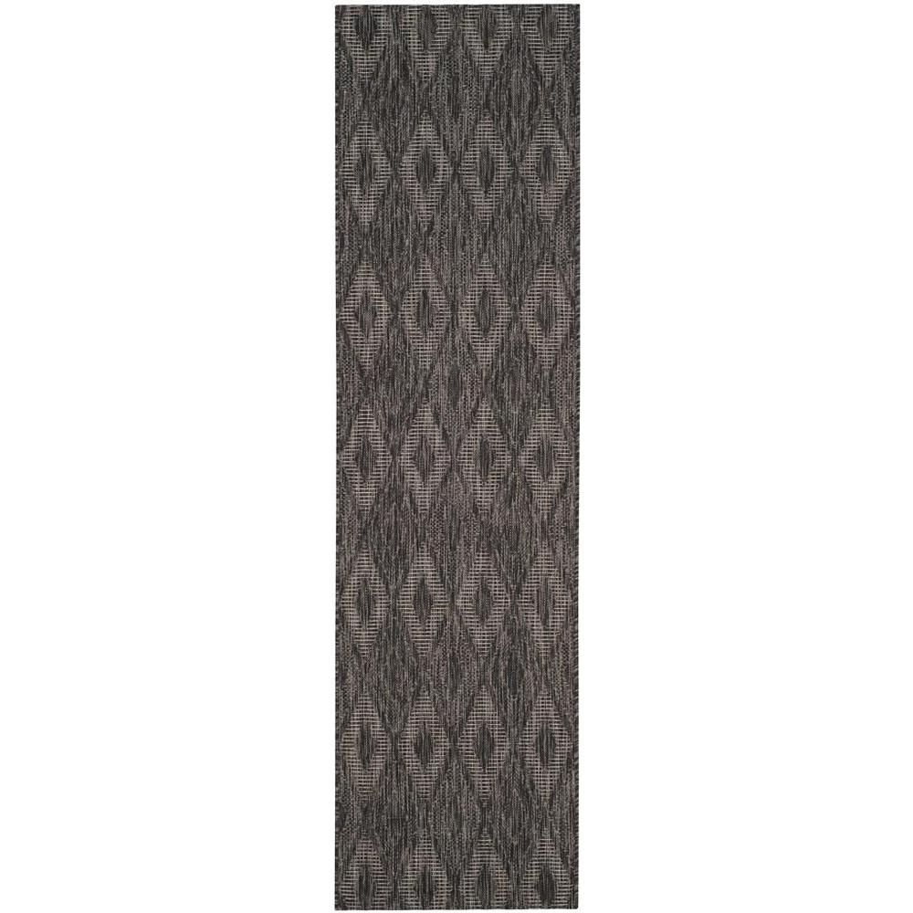 COURTYARD, BLACK / BLACK, 2'-3" X 14', Area Rug. Picture 1